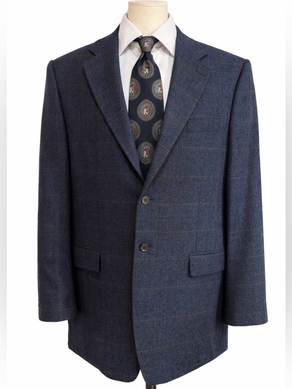 Bruno Piattelli windowpane wool Sportcoat. 43L - Picture 6 of 12